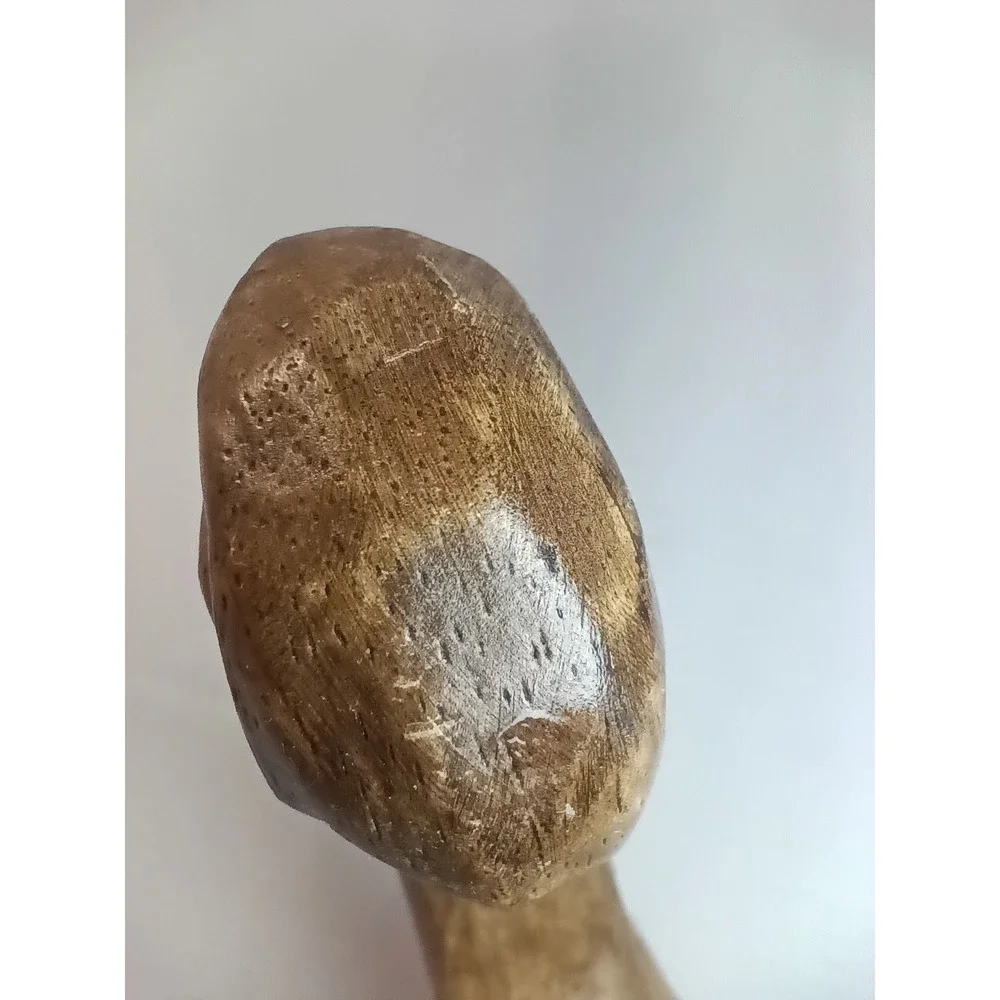 Vintage Hand Carved Wood Stretching Cat Feline From Indonesia 10.5